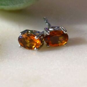 Santa Ana Madeira Citrine Solitaire Stud Earrings